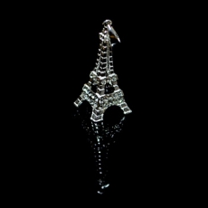 Sterling Silver Eiffel Tower Diamante Charm