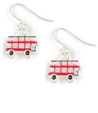 Red Enamel Bus Earrings