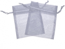 Silver Organza Gift Bag 9 x 7cm