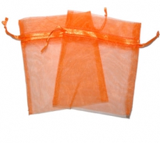Orange Organza Gift Bag 9 x 7cm