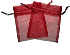 Burgundy Organza Gift Bag 9 x 7cm