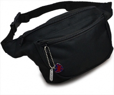 Black Bag Hip Pack with Union Jack Heart Charm
