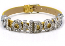 Gold Glitter Love Rhinestone London Letter Bracelet