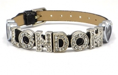 Black Love London Rhinestone Letters Bracelet