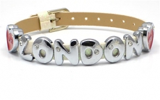 White Glitter Love London Rhinestone Letters Bracelet