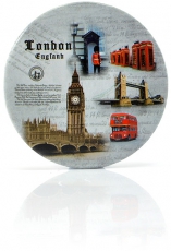 Round Fridge Magnet From England UK