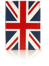 Real Leather Union Jack Passport Holder