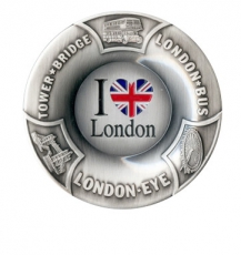 Metal Love Ashtray with Bus & Tower Bridge