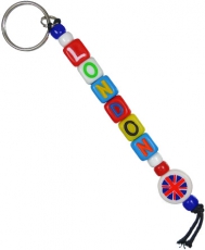Plastic Colourful Bead Keyring