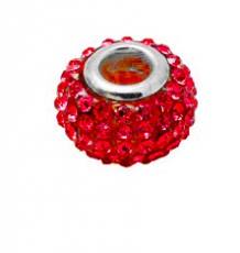 Red Rhinestone Crystal Bead for Charm Bracelet