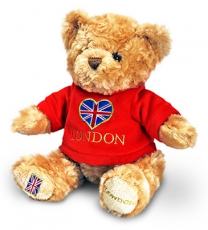 25cm Teddy Bear with Union Jack T Shirt