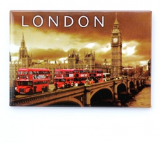 Red Buses on Westminster Bridge Picture Magnet