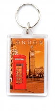 Acrylic Red Telephone Box by Big Ben Keyring