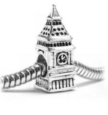 Antique Silver Big Ben Bead for Charm Bracelet
