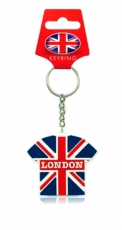 Union Jack T Shirt PVC Keyring