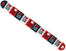 I Love London Chequered Snap Wristband
