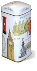 White Tin Money Box with 20 Teabags