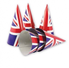 Union Jack Partyware Pack of 6 Cone Party Hats