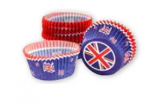 Union Jack Party Supplies Pack of 50 Cupcake Cases