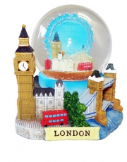 3D Deluxe London Collage Snow Globe