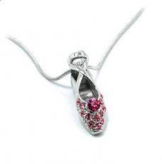 Crystal Ballet Shoe Pendant with Chain