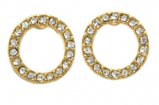 Gold  Metal Diamante Donut Earrings