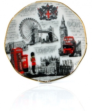 Gold Edge Contemporary Porcelain Plate Magnet