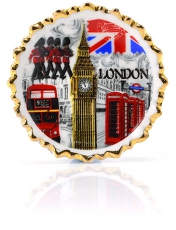Fluted Golden Edge London Icons Porcelain Plate Magnet