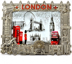 Silver Metal Sights Red Sparkle Photo Frame