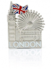 Metal Magnet with Big Ben and Union Jack