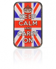 Union Jack UK Flag Keep Calm and Carry On Metal Magnet