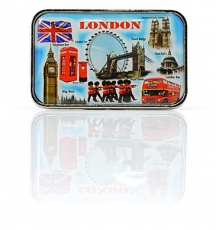 Rectangular Blue Sights Metal Magnet