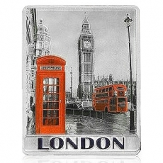 Big Ben, Red Bus and Phone Box Foil London Picture Magnet