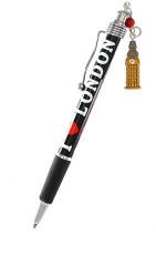 Black I Love Ballpoint Pen with Big Ben Charm