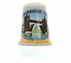 Porcelain London Tower Bridge Souvenir Thimble