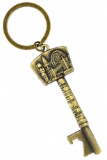 Antique Gold Metal London Icons Key Shaped Keyring