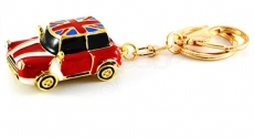 British Gold Plated 3D Red Mini Cooper Keyring