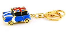 Deluxe 3D Blue Union Jack Mini Cooper Keyring