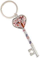 Big Ben Heart Key Shaped Keyring