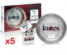 5x Best of British Lighter and Ash Tray Sets