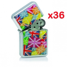 36x British Multicoloured Union Jack Lighters