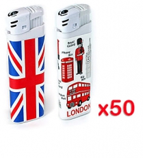 50x Union Jack Lighters Bulk Souvenir Offer