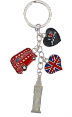 Silver Big Ben and I Love London Charm Keyring