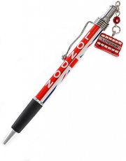 Union Jack Ballpoint Pen with Red Bus Charm