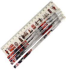 Gift Set of Four London Pencils with Ruler