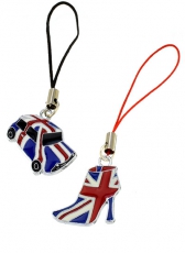 Gift Set of Two Union Jack Phone Charms