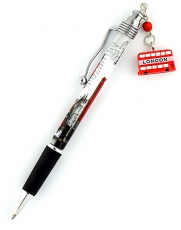 Contemporary London Ballpoint Pen with Red Bus Charm