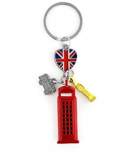 Metal 3D Telephone Box Charm Souvenir Keyring