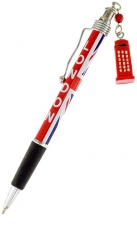 Union Jack Souvenir Pen with Telephone Box Charm