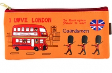 Orange Retro Kids School Pencil Case, Coin Purse
